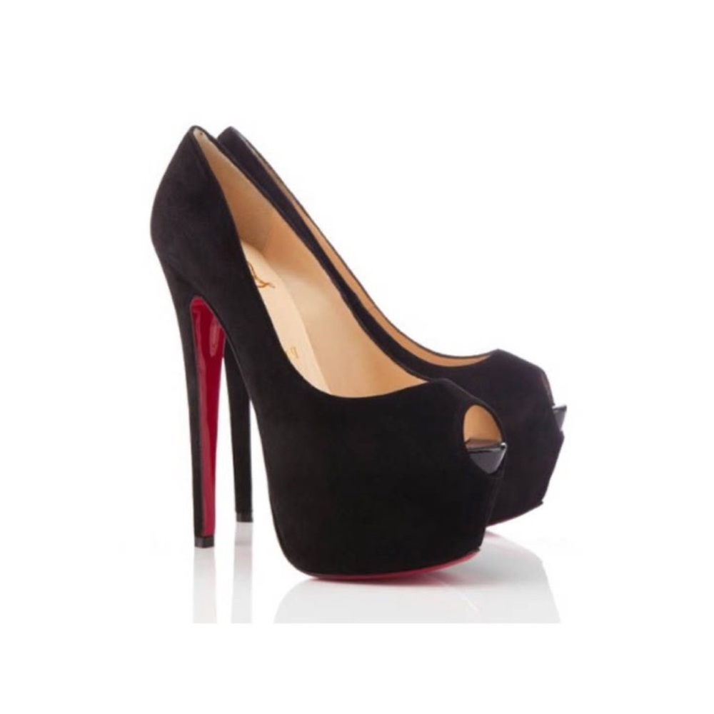 Christian Louboutin
Women's Black Highness Suede Platform Pumps Size 7.5/37.5